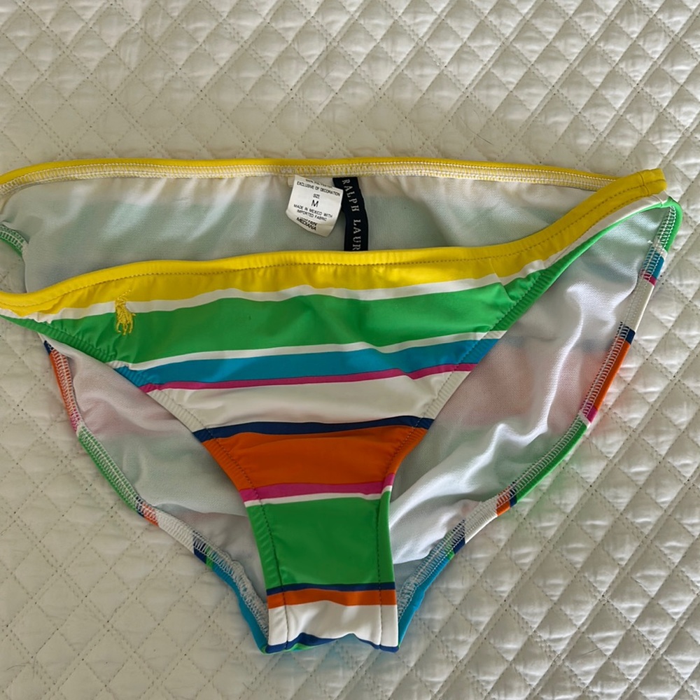 M Ralph Lauren multi color striped bikini bottom